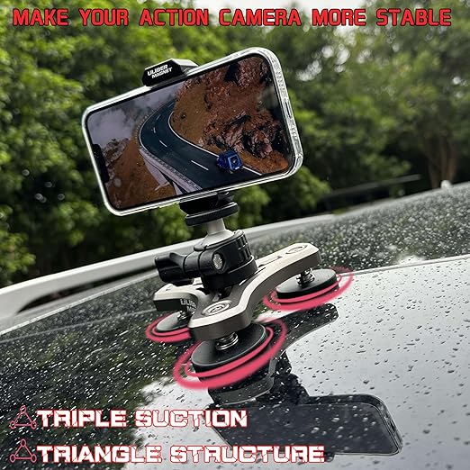 ULIBERMAGNET Magnetic Mount,100LB Heavy Duty Solid Aluminum Phone Holder with Magnet,Magnetic Mounts Flexible Car Adapter for Action Camera,Security Camera,Light(Tripod Mount Adapter Not Included)
