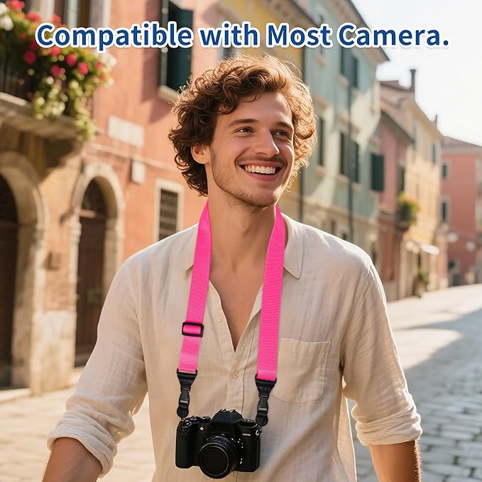 Adjustable iPad Binocular Camera Strap, Comfortable Shoulder Strap Nylon Neck Lanyard for iPad/Samsung Tablet Case,Crossbody Laptop Luggage Bag(Pink)