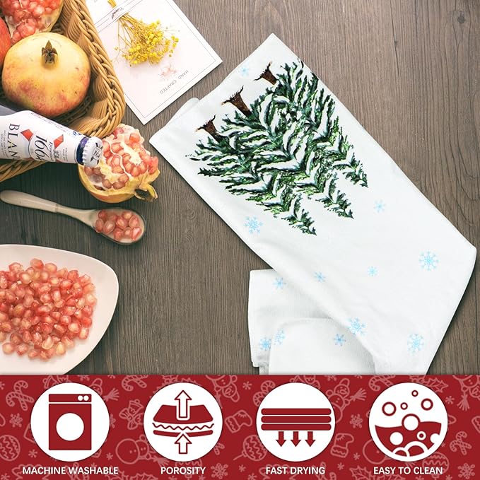 Nialnant Christmas Kitchen Towels, Farmhouse Hand Towels for Housewarming Gift Christmas Decorations Indoo,Tea Towels-16 x 23.6 Inch