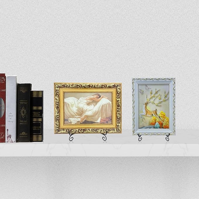 SVENJBB Black Iron Plate Stand, 6 Inch Plate Holder for Display, Small Metal Plate Display Stands for Cookbook, Picture Frame, Photo, Decorative Plates (6 Inch, 1 Pack)