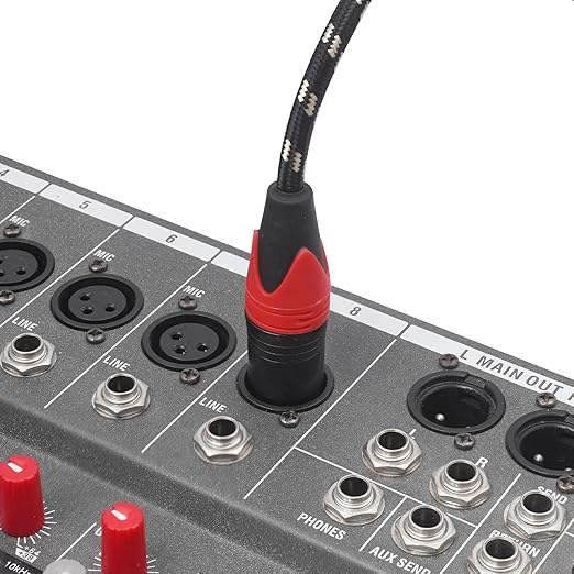 XLR Cable 50ft 4 Packs - Premium Balanced Microphone Cable with 3-Pin XLR Male to Female Mic Speaker Cable, Black and White Grid Layer, Pure Copper and Plated Conductors