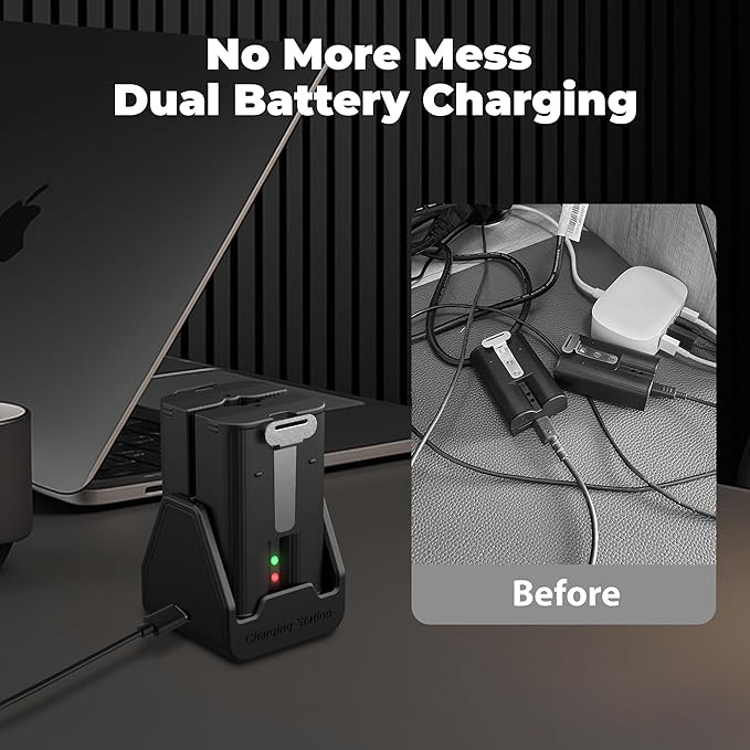 2 Pack Replacement Battery for Ring Doorbell - 7200mAh Rechargeable Quick Release Batteries with Charger Station for Ring Doorbell Stick Up Cam Spotlight Cam and Other Cam, Long-Lasting Life