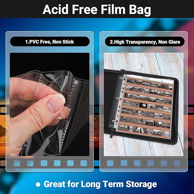 ENPOINT 35mm Film Holder 135-7, Pack of 30 Acid Free Film Negative Sleeves, 35mm Negative Sleeves for Film Negative Storage, Up to 1260 Frames