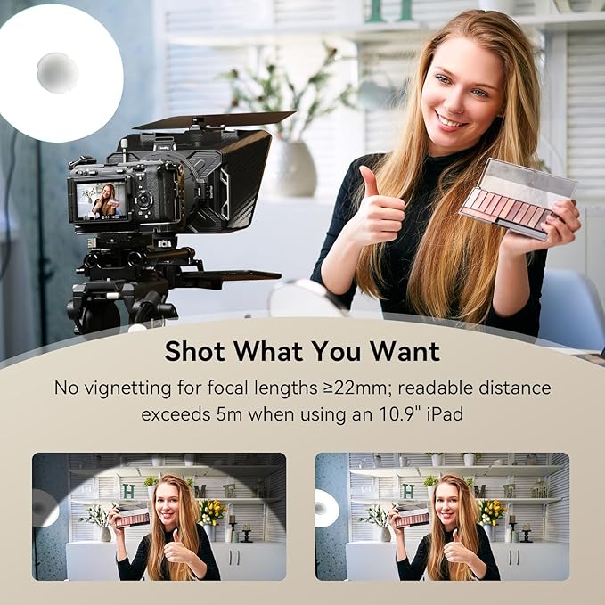 SMALLRIG Teleprompter for iPad Tablet up to 11 inch, NOT for Smartphone, SmallGoGo APP Supports PDF Picture Word TXT, Must Work with 15mm LWS Baseplate for Mirrorless DSLR Camcorder - 3646