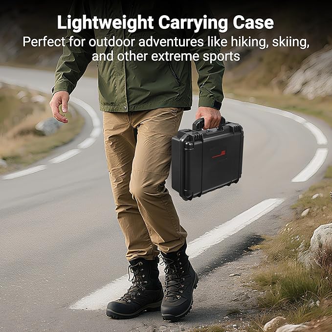 Carrying Case for Insta360 X4, Waterproof Protective Hard Travel Case Organizer for Insta 360 X4 Accessories, Dual Layer, Shockproof, Large Capacity, for Charging Hub, Bullet Time, Metal Cage