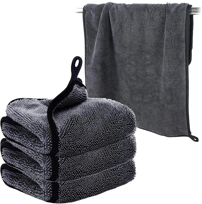 Shiny Wipes Cleaning Cloths,3pcs Drying Towels,Shower Doors Drying Towels,16 * 16in Streak Free Glass Window Car Mirror Super Absorben Microfiber Cleaning Cloths (3pcs Grey 16 * 16″)
