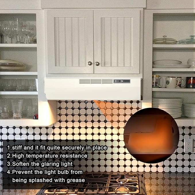 for Range Hood Light Lens Cover S99110437 Broan Nutone 40000 41000 42000 3500 3900 Series Range Hood and Replaces 88169 E2099110437 S99110437 AP3379470,with 5W E26 Base Bulb