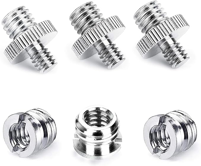 1/4 Inch to 3/8 Inch Tripod Adapter - 3/8 to 1/4 Mount Screws, Camera/Monopod/Light Stand Accessory