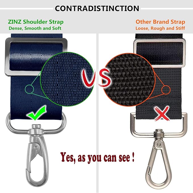 ZINZ Bag Shoulder Strap, Padded Adjustable Shoulder Strap Replacement