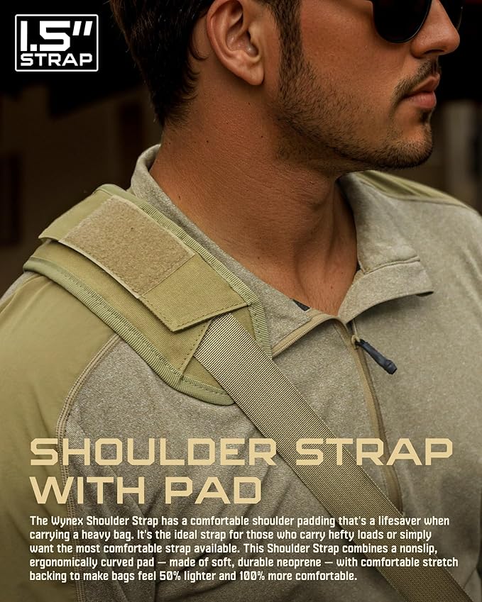 WYNEX Shoulder Strap Pad for Tactical Pouch, Universal Bag Strap with Detachable Thick Pad Single Shoulder Straps Replacement
