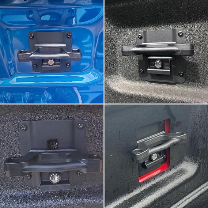 4Pcs Foldable Truck Bed Tie Down Anchors Boxlink Cleats Compatible with Ford F150 F250 F350 & Raptor 2015-2024 2025