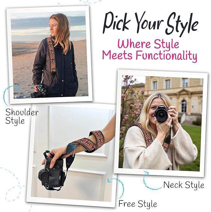 Art Tribute Camera Strap for All DSLR and Mirrorless Cameras. Add Your Name Or Initials Make It a Personalized Gift