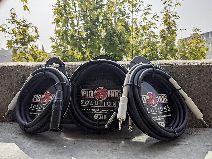 Pig Hog PX4T3 XLR Male to 1/4" TRS Instrument Cable, 3 Feet
