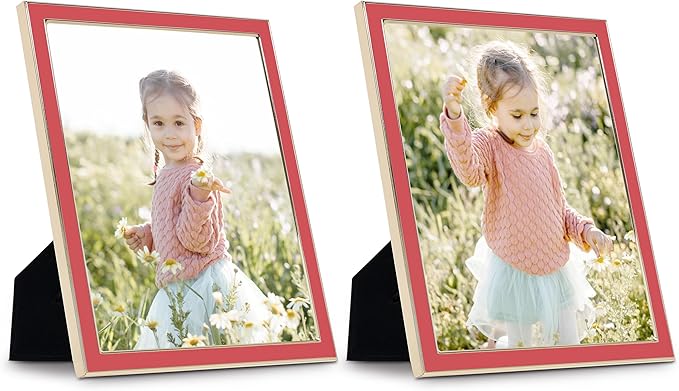 Sheffield Home Tabletop Picture Frame – Iron Enamel Decorative Display Frame for Home or Office, 5x7 Inch, Rose