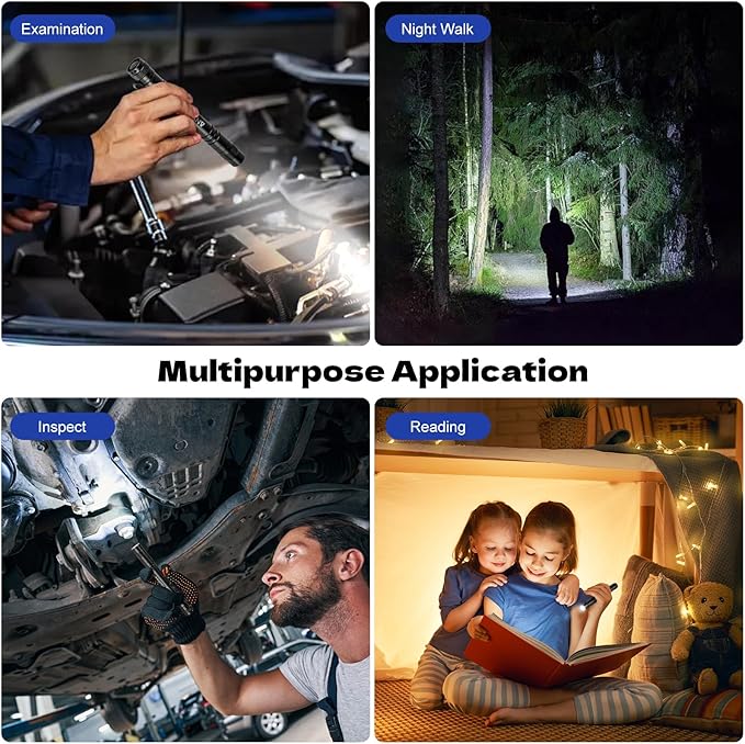 Rechargeable Pen Light Flashlight, High Lumens Pocket Flashlight with Clip, Waterproof Small Flashlights, LED Mini EDC Tactical Flash Light for Inspection, Work, Repair