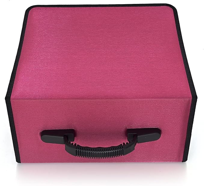 alavisxf xx CD Case, 432 Capacity DVD Case Holder, Heavy Duty Zipper Protective Movie Media Storage Organizer Binder Wallet for Car Home Office Travel (Red, 432 Capacity)