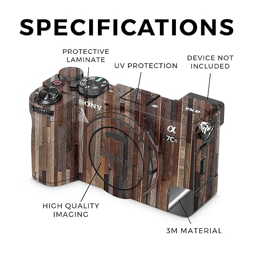 Camera Skin Compatible with Sony Alpha 7CR Camera (2023) - Woody - Premium 3M Vinyl Protective Wrap Decal Cover - Easy to Apply | Crafted in The USA by MightySkins