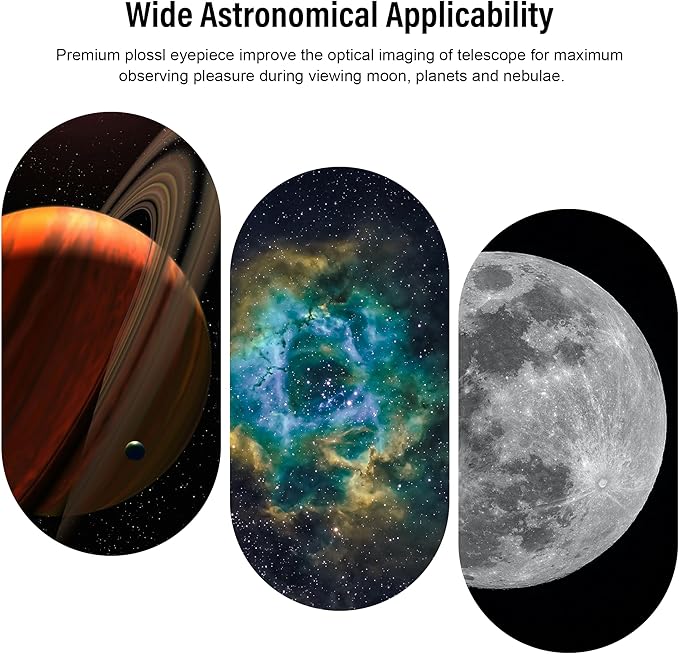 Astromania 20mm 1.25 Inch Plossl Telescope Eyepiece - Fully Multi Coated 4-Element Plossl Design Telescope Accessory with Standard 1.25 inch Filter Threaded for Visual Astronomy Observations