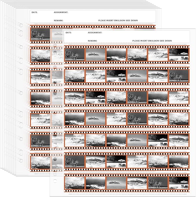 100 Pcs 35mm Film Negative Sleeves Film Binder Storage for 135 35mm Size Negative Page Preserver for Organizing
