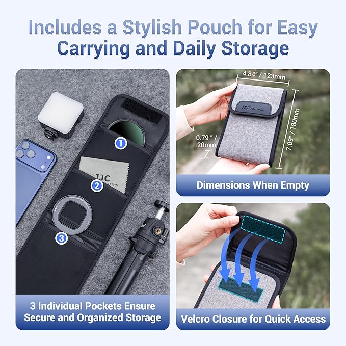 Upgraded 67mm Variable ND2-128 ND Filter Mount Kit with Magnetic Phone Camera Grip & Storage Pouch for iPhone 17 Air 16 15 14 Pro Max,Neutral Density Lens Filter Adapter Set w Cold Shoe & 1/4''Hole