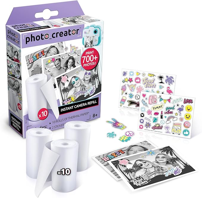 Canal Toys Photo_Creator Instant Print Camera Refill set- includes 10 rolls of white thermal paper and 2 sticker sheets
