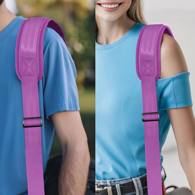ZINZ 75" Shoulder Strap with Fixed Pad and Dual Balanced Buckles，Purple