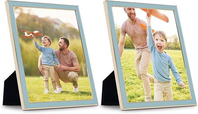 Sheffield Home Tabletop Picture Frame – Iron Enamel Decorative Display Frame for Home or Office, 4x6 Inch, Light Blue