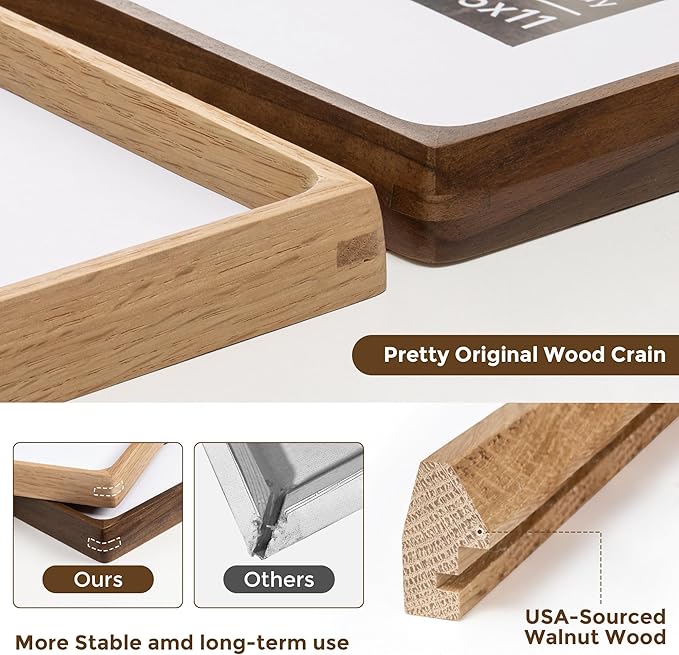 Dreamland 4x6 Matted to 3.5x5 Picture Frame Solid Oak Wood Picture Frames Handcrafted Rounded Corner with HD Tempered Glass Tabletop or Wall Mount Display, 1 Pack