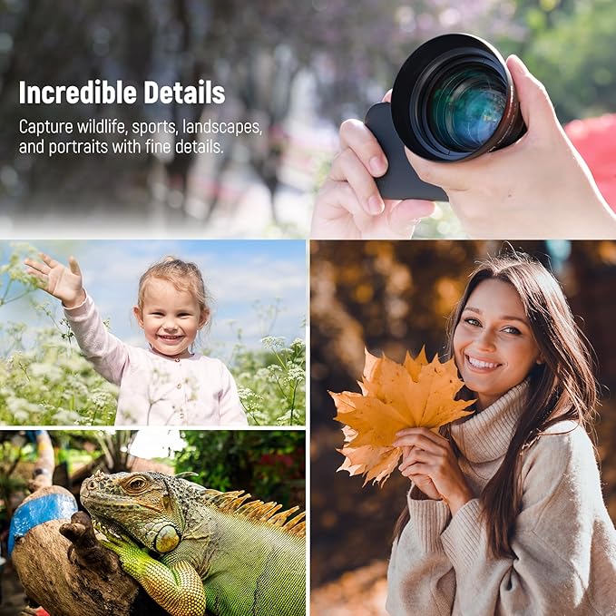 NEEWER Telephoto Lens HD 85mm Phone Only Back Plate 17mm, 2.5X Magnification Compatible with SmallRig NEEWER Cage for iPhone Samsung with 17mm Adapter & Lens Cap, LS-59