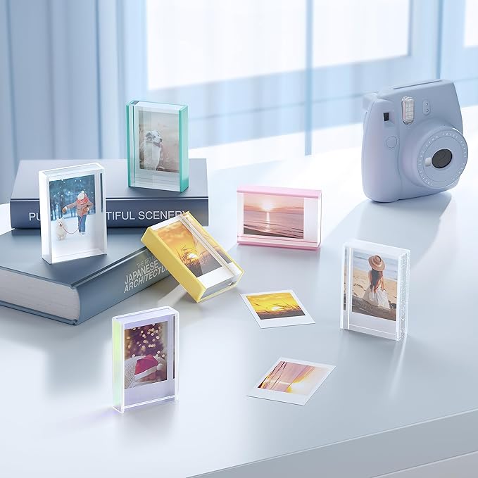Phattopa Instax Mini Film Photo Frames 2x3, Iridescent Acrylic Picture Frames, 3 Pack