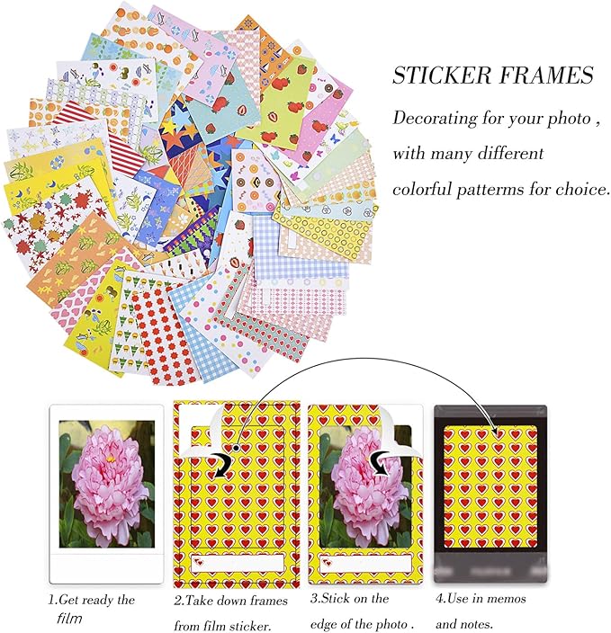 Sunmns Accessories Bundle Kit Compatible with Fujifilm Instax Mini 12 11 9 8 90 70 Instant Camera, Include Album, Film Stickers, Photo Frames, Hanging Frame, Strap (Pink)