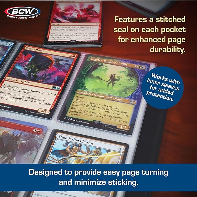 BCW Basics 9-Pocket Pages (70 Pack) | Binder Sheets for Trading & Sports Cards | Archival Protectors for Collectibles