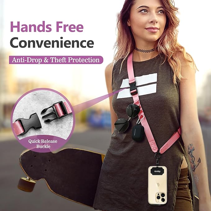 Azrra Adjustable Crossbody Phone Lanyard: Universal Crossbody Phone Strap Adjustable Cell Phone Lanyard for iPhone Samsung