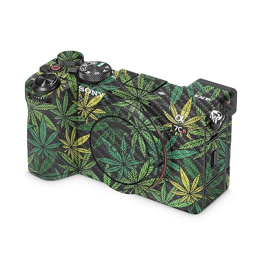 Carbon Fiber Camera Skin Compatible with Sony Alpha 7CR Camera (2023) - Cannabis Culture - Premium 3M Vinyl Protective Wrap Decal Cover - Easy to Apply | Crafted in The USA by MightySkins