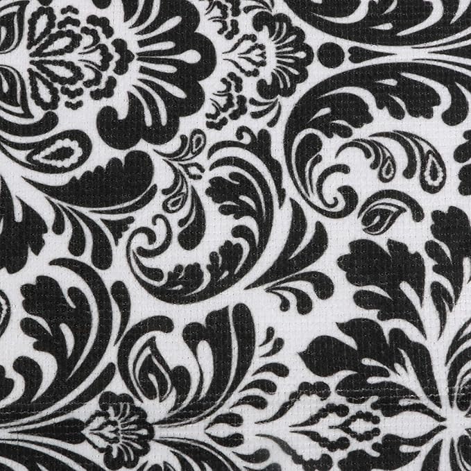 DII Cleaning Collection Multi-Purpose Microfiber, Black Damask, Dishtowel Set