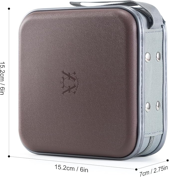 alavisxf xx 48 Capacity Hard Plastic DVD Case Portable Zipper CD Case Holder Large Storage Disc Wallet Bag for Car Home Travel (Coffee)