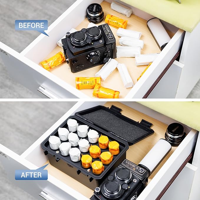JJC Heavy Duty 120 Film Case Holder for 15 Rolls of 120-Medium Format Films, IP67 Waterproof and Light-Sealed (No Film Included)