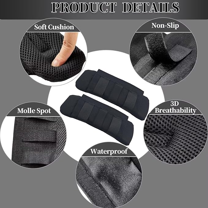 2 Pack Soft Breathable Shoulder Strap Pad guitar strap pad Tactical Vest Shoulder Pad,Mesh Pads with Tactical Gear