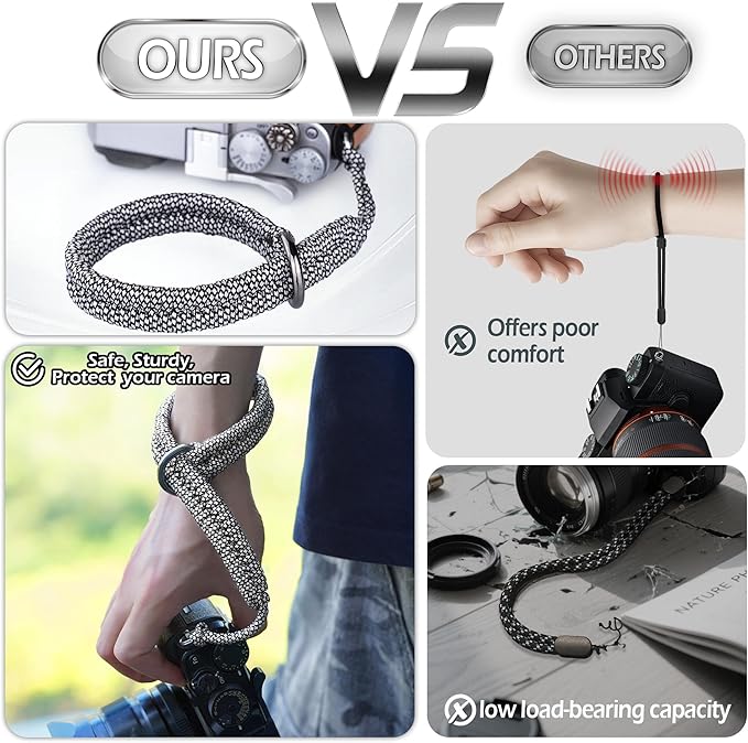 Wrist Strap for DSLR/Mirrorless Camera, Quick Release Hand Strap with Safer Connector (Off-white)