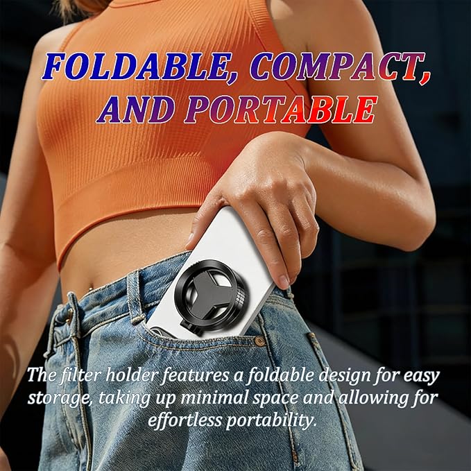 Magnetic CPL Filter for Phone, 52mm Polarizing Lens with Quick Magnetic Mount, Anti-Glare Filter Reduces Reflections, Compatible with iPhone 12-16, for Outdoor Photography Travel Creators