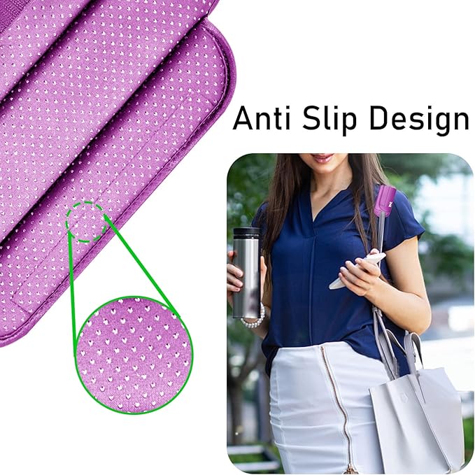 ZINZ Universal Shoulder Pad with Ultra Thick Cushion for Bag Luggage Bag Crossbody, Plus Long & Anti-Slip & Breathable,Purple