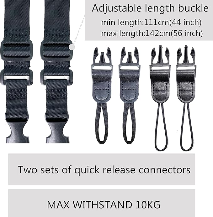 Camera Neck Strap,Soft Binocular Should Strap with Quick Release Buckle,Neoprene Padding Digital Camera Lanyard Belt Strap,Mirrorless or Dslr Slr Camera Strap for Women Men Photographers,Black,56 Inch