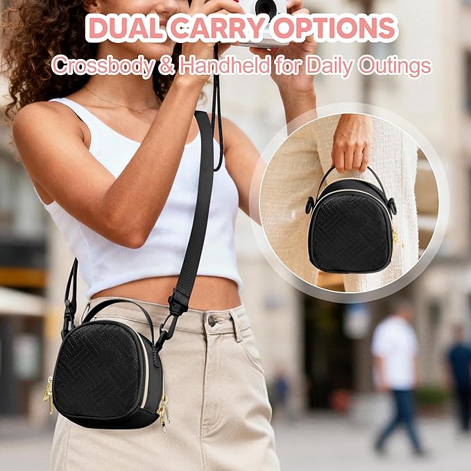 Prokva Mini Camera Bag Compatible with Polaroid Go Generation 2 Instant Camera, Small Sling Bag with Pockets and Shoulder Strap, Black