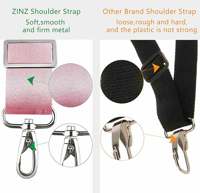 ZINZ Shoulder Strap 58" Ultra-Thick Fixed Padded and Adjustable Buckles Crossbody Strap for Briefcase Laptop Bag Luggage