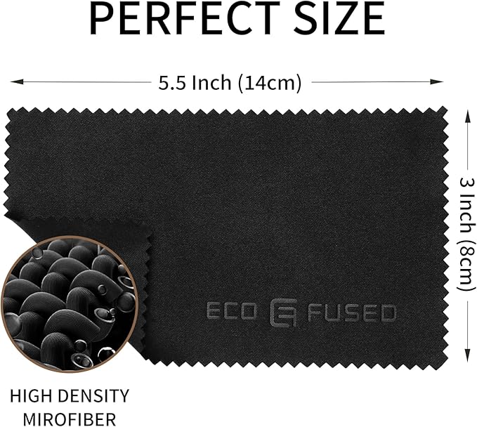 Eco-Fused Microfiber Cleaning Cloths - 50 Pack - (5.5 x 3 inches) for Cleaning Glasses, Spectacles, Camera Lenses, iPad, Tablets, Phones, Smartphones, Laptops, LCD Screens and Other Delicate Surfaces