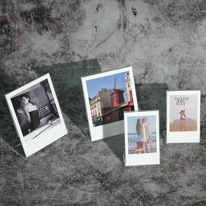 iFreak 2x3 Small Acrylic Polaroid Photo Frame,Clear Mini Picture Holder for Instax Fujifilm 12/40/EVO Instant Mini 3 inch Film,Home & Office Desk Memory Display. (6 Pack, 2.1X3.4)