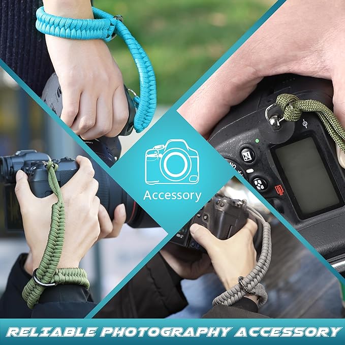 SUNYA Camera Wrist Strap for Photographers - Paracord Rope Hand Strap Compatible for DSLR or Mirrorless Camera