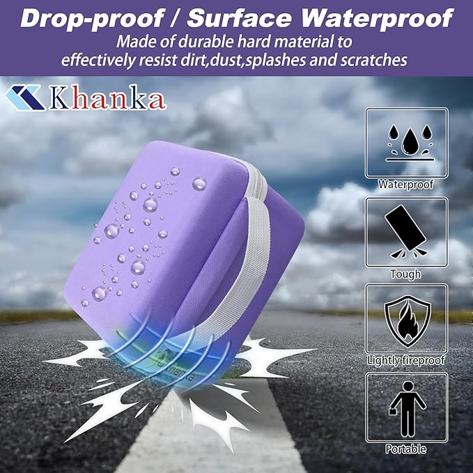 khanka Hard Carrying Case for Polaroid Now 3rd Gen I-Type,Now+ 3rd,Now 2nd,Now+ 2nd Gen,Flip,Originals Now I-Type,Originals Now+,I-2,OneStep+,OneStep 2 Instant Film Camera(Purple Case)