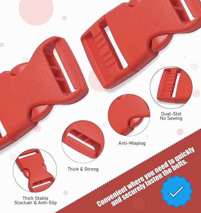Buckles for Straps Set of 4 Pcs Plastic Buckle Clip Quick Side Release Plastic Fastener