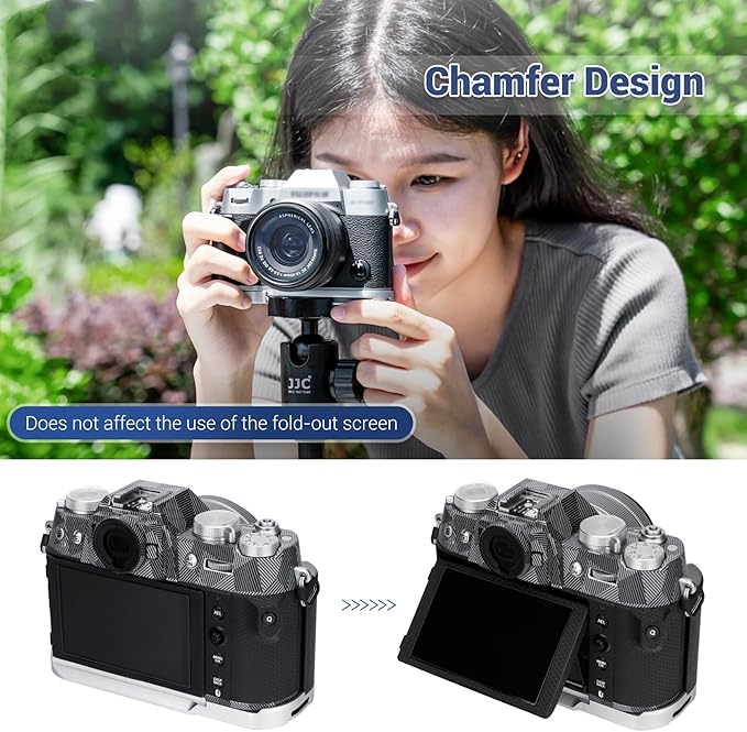 X-T50 Handgrip,L-Shape Bracket Handle for Fujifilm X-T50 XT50 Camera with Built-in Arca Quick Release Plate & Battery Compartment Opening,X-T50 Hand Grip Holder Anti-Slip Pads Design - Silver